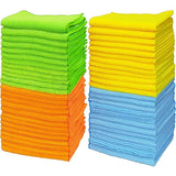 Simple Houseware Microfiber Cleaning Cloth 50 Pack, 12" x 12", 4 Colors