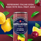 Sanpellegrino Italian Sparkling Drink Ciliegia and Limone, Sparkling Cherry and Lemon Beverage, 11.15 fl oz. 6 Pack
