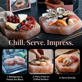 UMAID Himalayan Salt Block 4-Pack 6-in Hexagon for Grilling & Serving