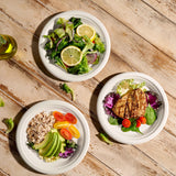 Munfix 100% Compostable Paper Plates 150 Pack, 10 Inch Heavy Duty Biodegradable Microwavable Disposable White Dinner Plates, Made of Eco-Friendly