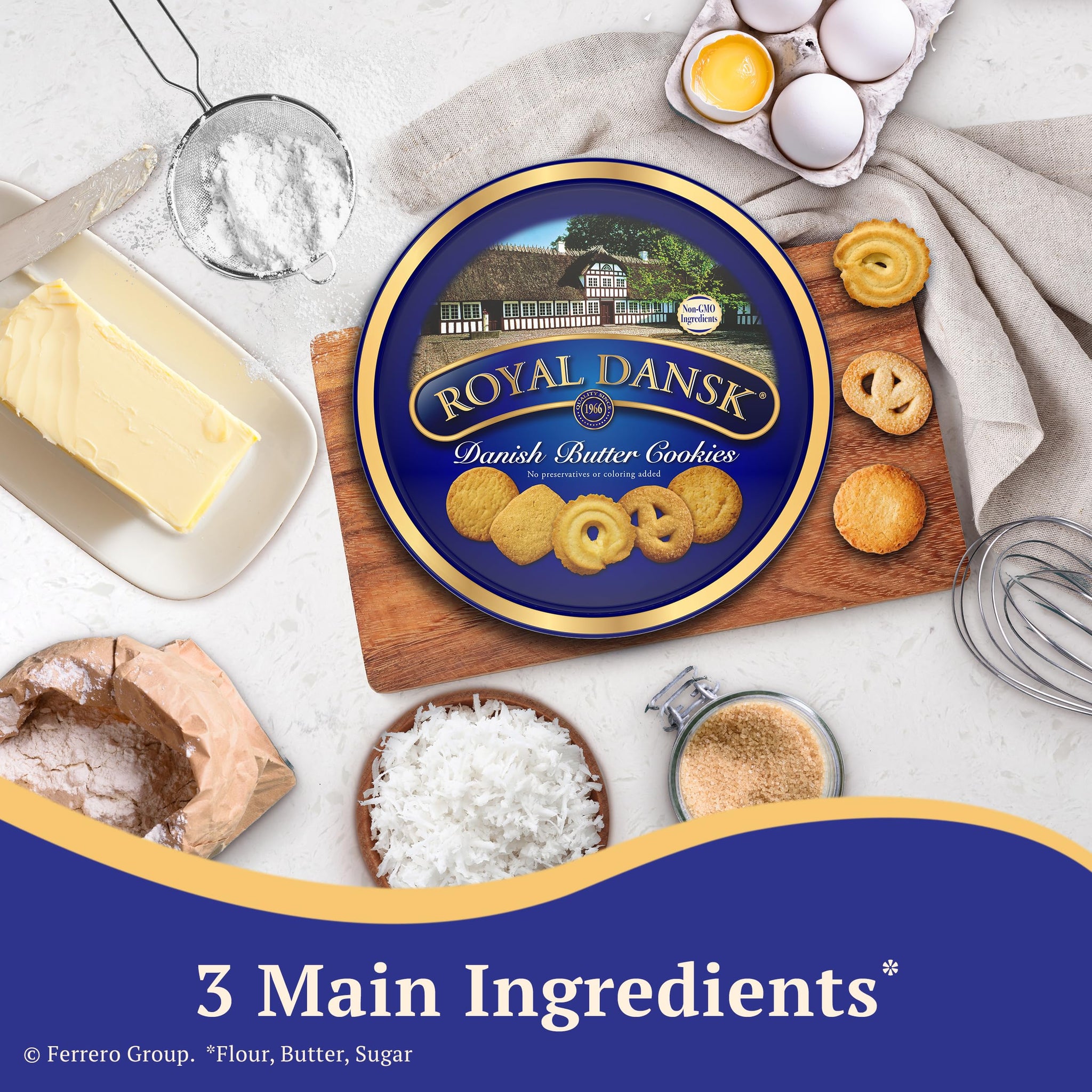 Royal Dansk Danish Butter Cookies, Premium Assorted Cookies Made with Real Butter, Great for Sharing and Hosting, 24 oz
