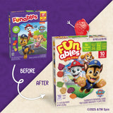 Funables Fruity Snacks, PAW Patrol, Assorted Fruit, Flavored Snacks, 0.8 oz 10 ct