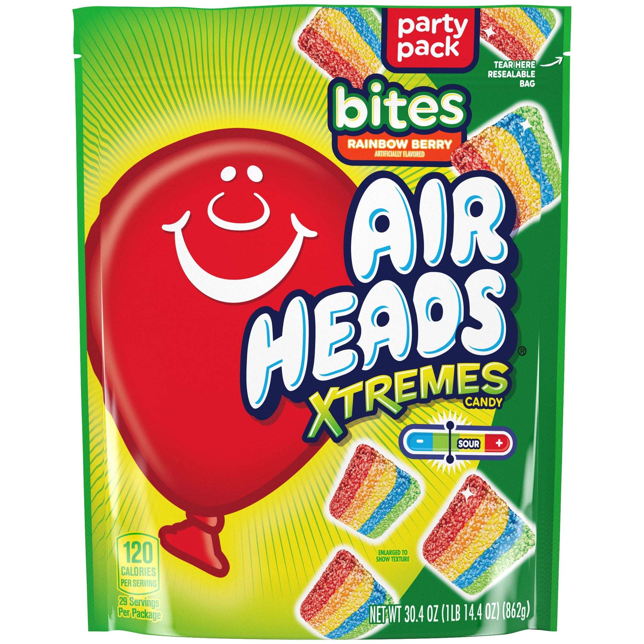 Airheads Xtremes Bites, Rainbow Berry, Party, 6 Oz (Pack of 1)