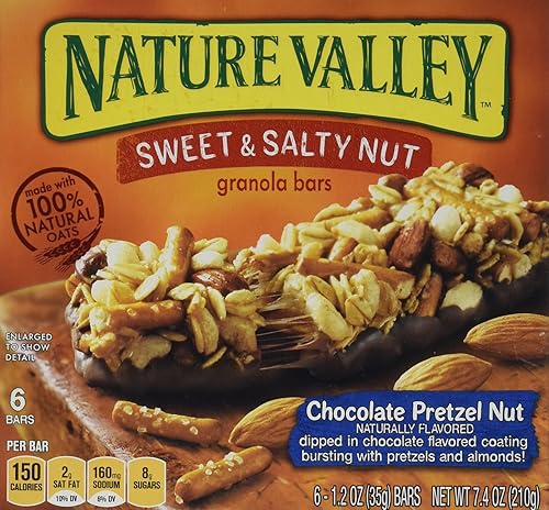 Nature Valley, Granola Bars, Sweet & Salty, Chocolate Pretzel Nut , 7.4oz Box (Pack of 4)