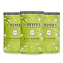 MRS. MEYER'S CLEAN DAY Air Freshener Sachets, Fragrance for your Locker, Car, Closet, and Gym Bag, Lemon Verbena, Pack of 3