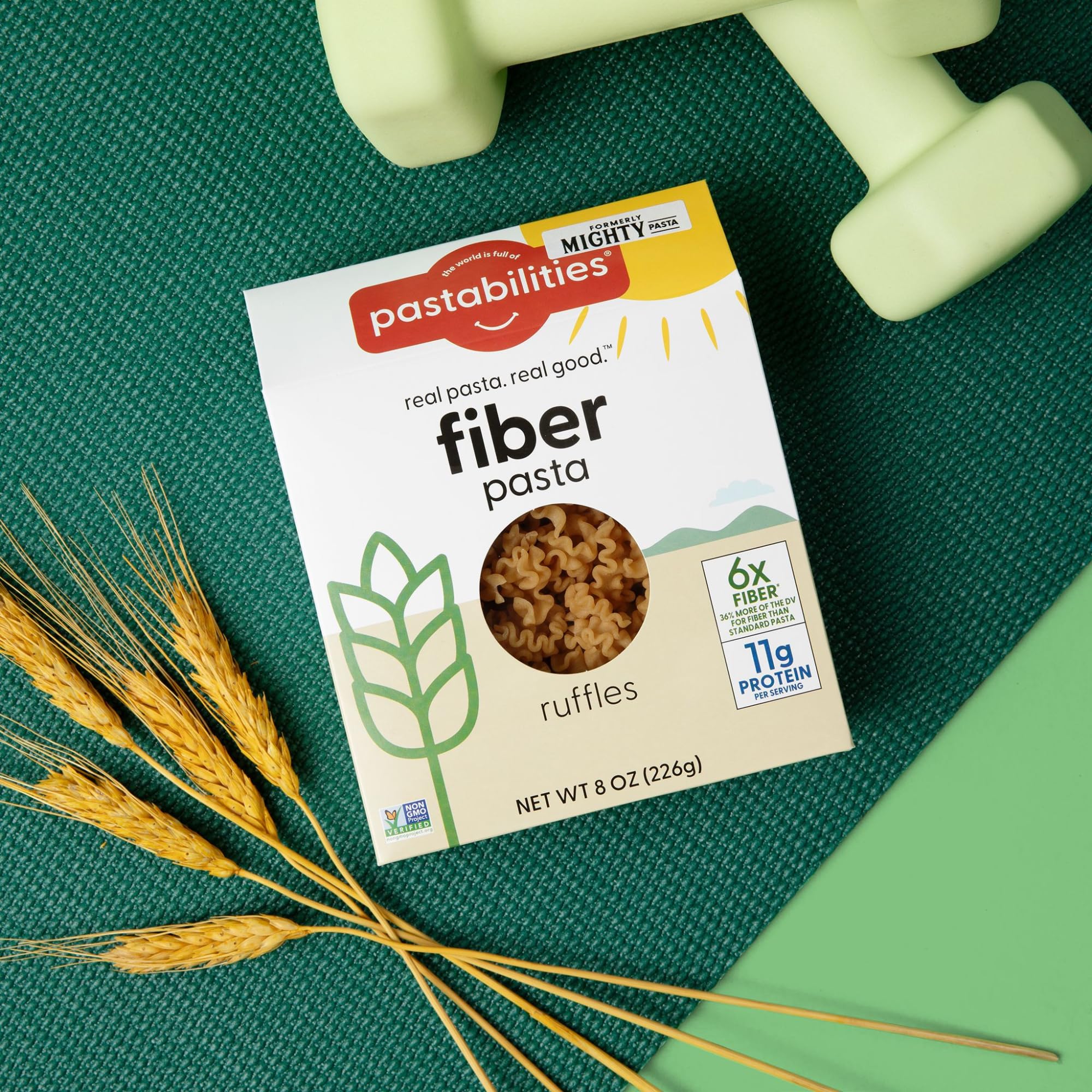 Pastabilities High Fiber Pasta - Ruffles Shaped Wheat - 11g Protein per serving, Delicious Taste & Texture, Excellent Source of Prebiotic Fiber