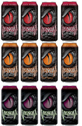 LUV-BOX Variety VENOM ENERGY DRINK pack , pack of 12 , 16 fl oz ,BLACK MAMBA ENERGY DRINK , DEATH ADDER ENERGY DRINK , BLACK CHERRY KIWI ENERGY DRINK