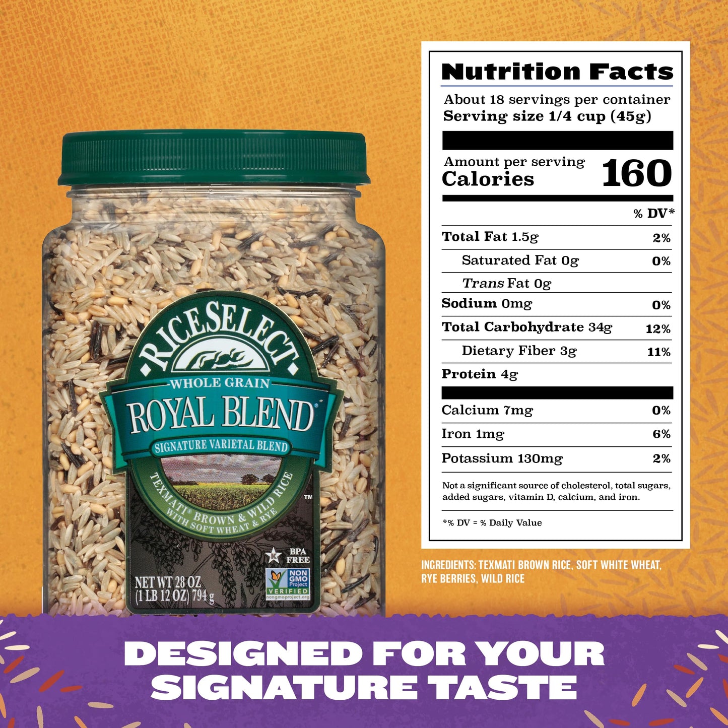 RiceSelect Texmati Brown & Wild Rice Royal Blend, 28 Ounce (Pack of 1)