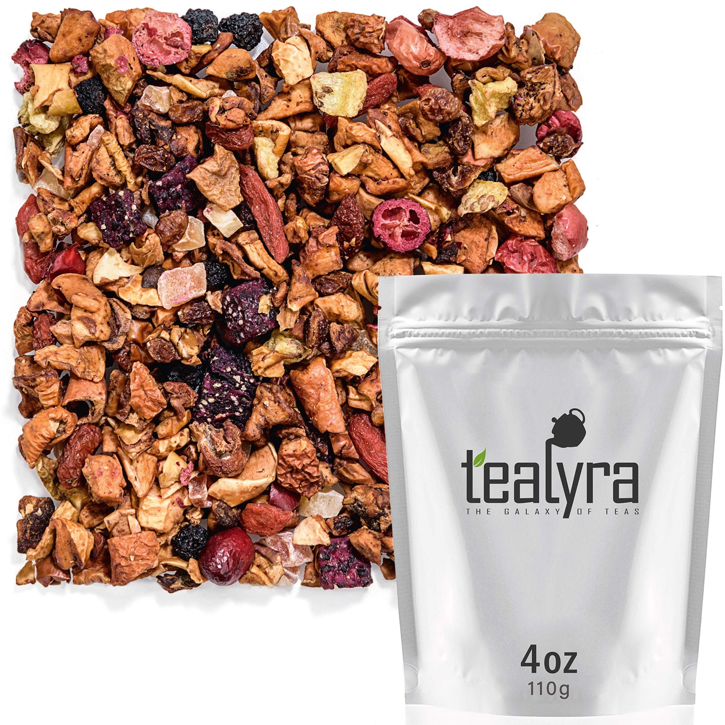Tealyra - Tropical Harvest - Fruity Herbal Loose Leaf Tea - Dragon Fruit - Sea Buckthorn - Goji - Pineapple - Cranberry - Caffeine Free - Hot or Iced
