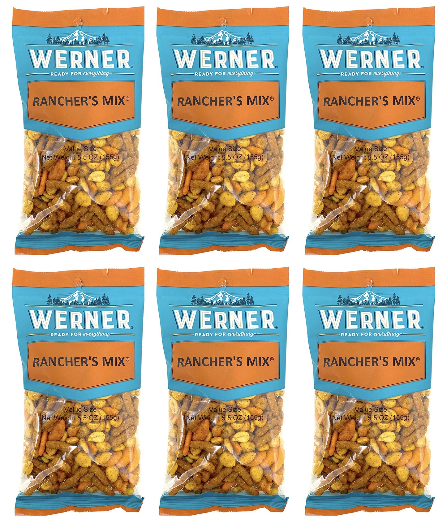 Werner Snacks Rancher’s Mix - Spicy Snack Mix with Habas Value Size 5.5 Ounces (Pack of 6)