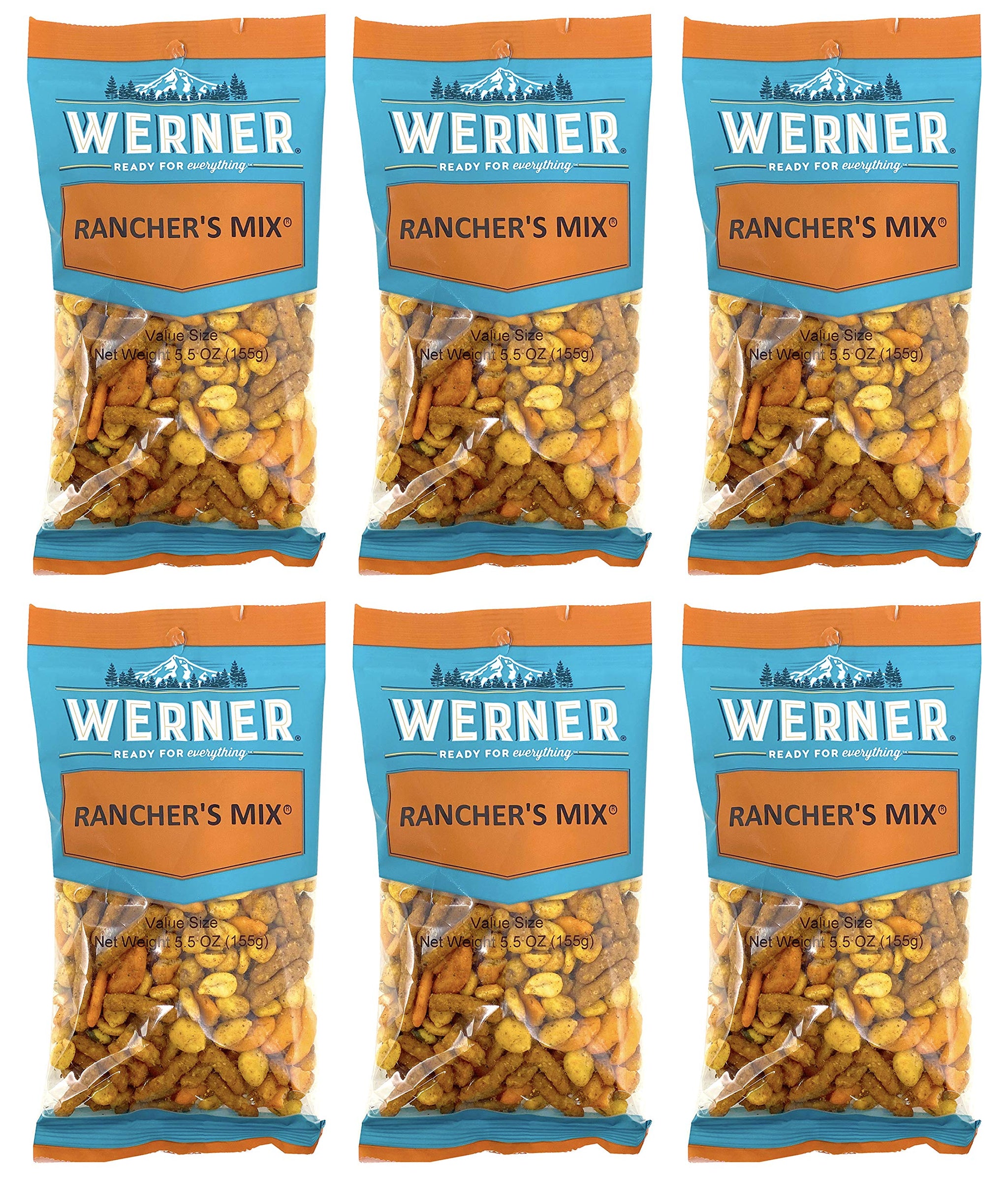 Werner Snacks Rancher’s Mix - Spicy Snack Mix with Habas Value Size 5.5 Ounces (Pack of 6)