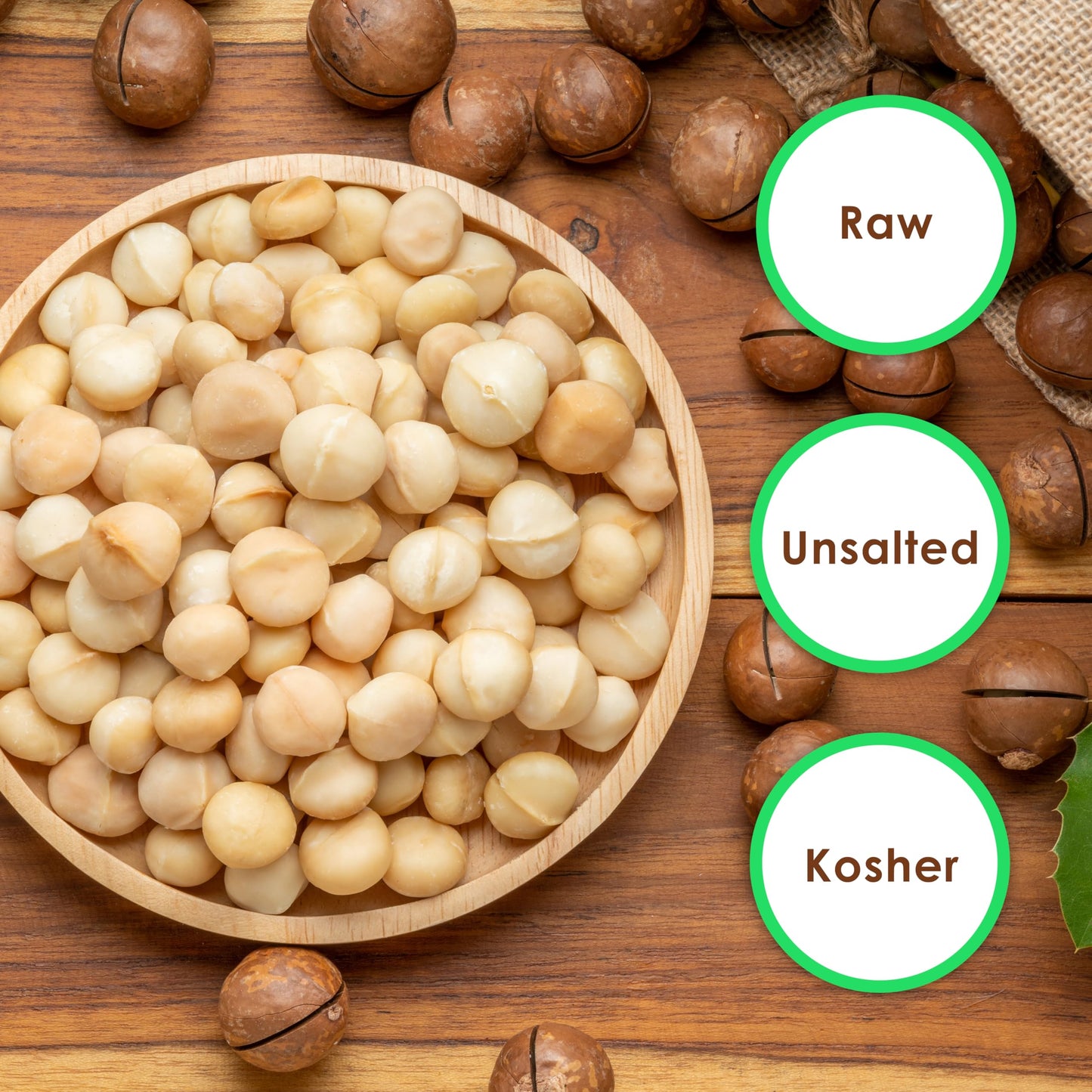 Raw Macadamia Nuts 2 Pounds Jumbo Size - Unsalted, Whole, Premium | All Natural Healthy Snack, Keto, Vegan, High Protein | Bulk Bag | Ideal for Baking