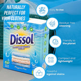 DISSOL Laundry Detergent Sheets Up to 100 Loads -50 Sheets-Hypoallergenic Laundry Soap - Ultra Concentrated, Recyclable- FRESH LINEN -Deep Cleaning