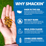 SMACKIN' - Jumbo Roasted Sunflower Seeds, No Salty Burn, American Made, Easy Pour & Seal - Variety Pack, 4oz bag (12 Bags)