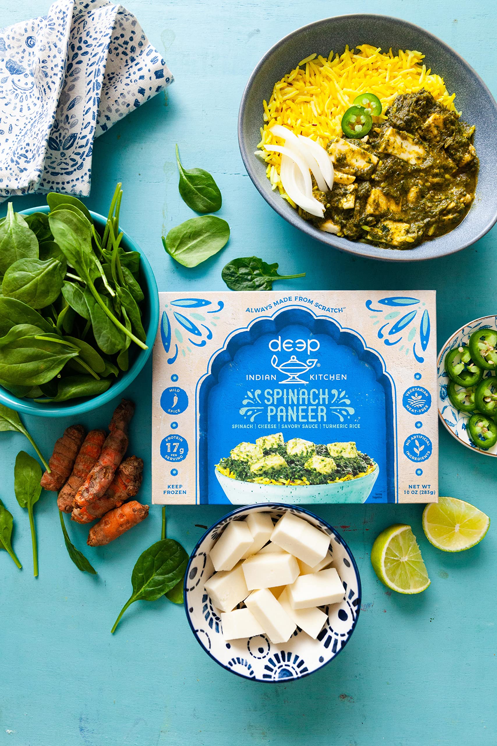 Deep Indian Kitchen, Palak Paneer, 10oz (Frozen)