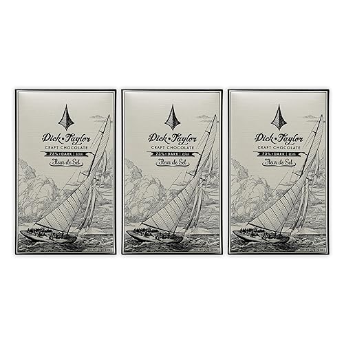 Dick Taylor Fleur De Sel 73% Dark Chocolate 3 Pack - California Chocolate - Premium, Organic, Craft, Artisanal, Direct Trade, Single Origin