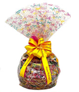 Hand-Crafted 54 Piece customizable chocolate gift basket of gourmet chocolates, cookies, and crunches. Tasty treats selected for businesses, clients