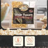8oz White Popcorn Machine Popcorn Packets - All-in-One Pre-Measured Gluten Free White Popcorn Kernels for Popping with Salt and Coconut Oil Packs by