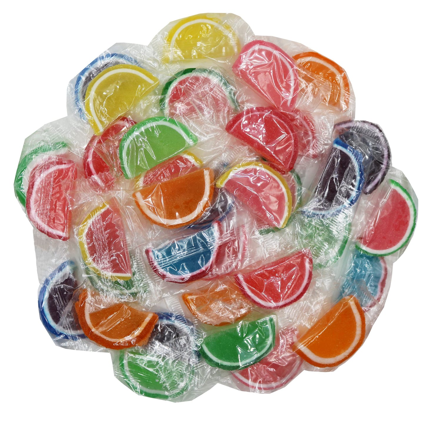 Jelly Fruit Slices Gummy Candy Individually Wrapped (Assorted, 1 LB)