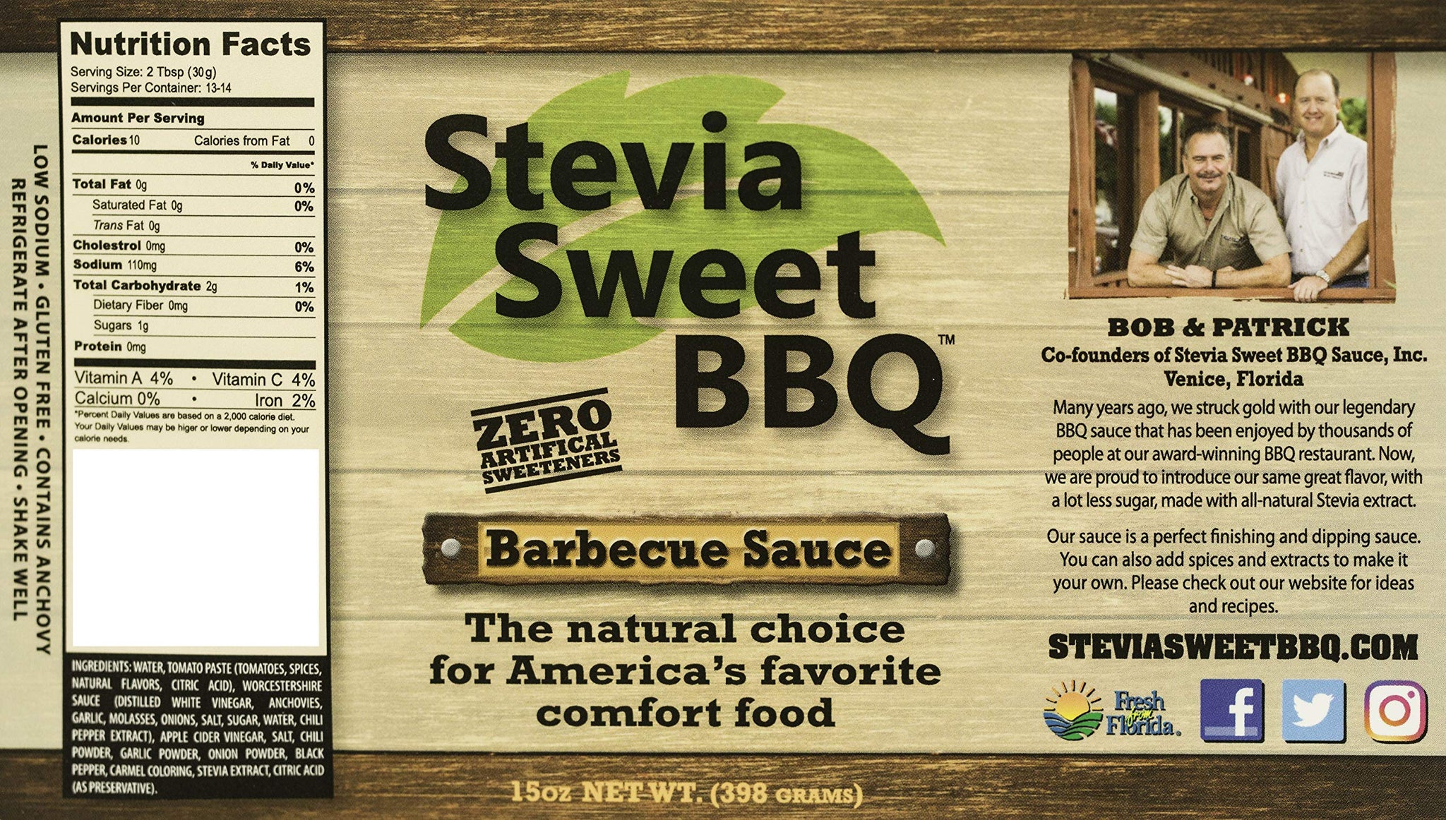 Stevia Sweet BBQ Sauce | Low Sugar (1g), Low Carb, Low Sodium, Gluten & Fat Free | Paleo & Keto Diet Friendly Barbecue Sauce | Zero Artificial