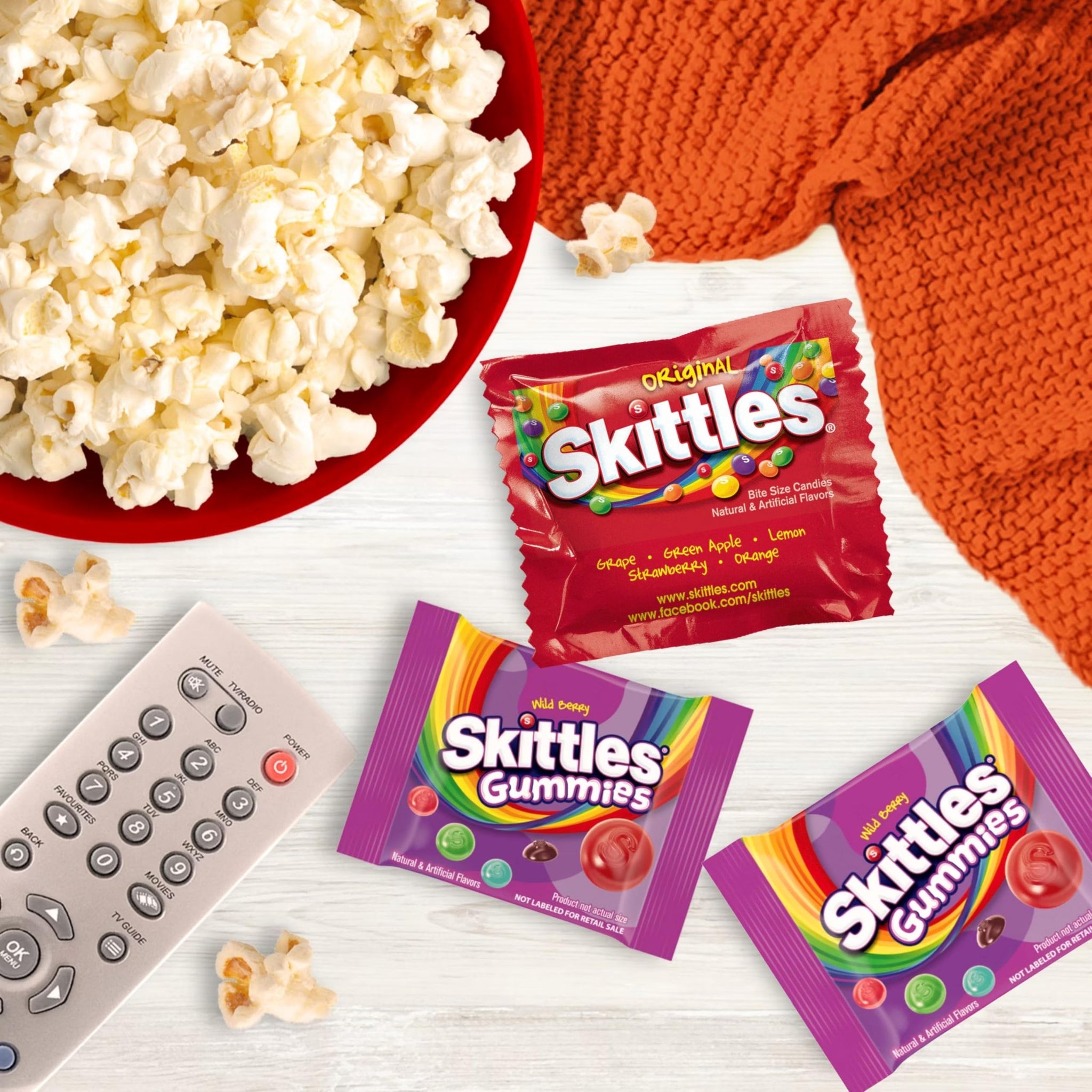 ASSORTIT X Skittles Collab Wild Berry Gummies & Original Flavor 1Lb Variety Candy Coated Fruit Chew Individually Wrapped Bulk Party Assortment 25+