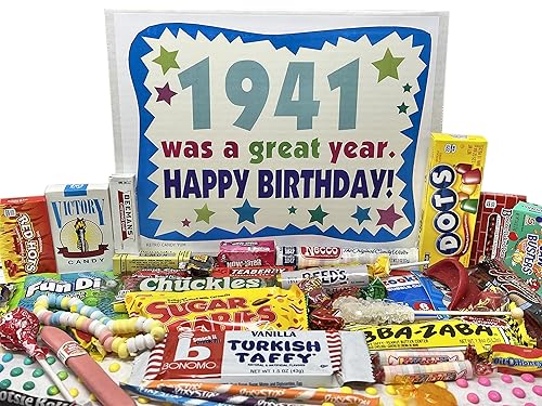 RETRO CANDY YUM ~ 1941 85th Birthday Gift Box of Nostalgic Retro Candy Mix from Childhood for 85 Year Old Man or Woman Born in 1941
