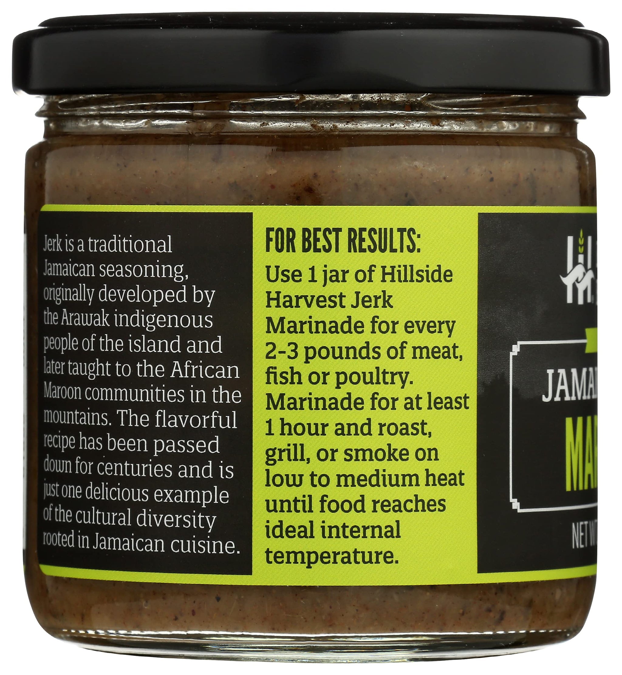 Hillside Harvest - Jamaican Jerk Marinade, Gourmet, Handcrafted, Spice and Sweet Citrus with Allspice, Black Pepper & Cinnamon, Mild Heat Level, 6.5