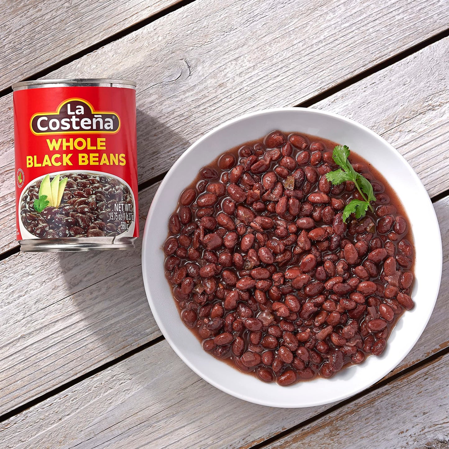 La Costeña Whole Black Beans - Ready-to-Eat Canned Black Beans for Mexican Food, Vegetarian Chili Ingredients, Frijoles Negros, Hummus, Dips, Burgers