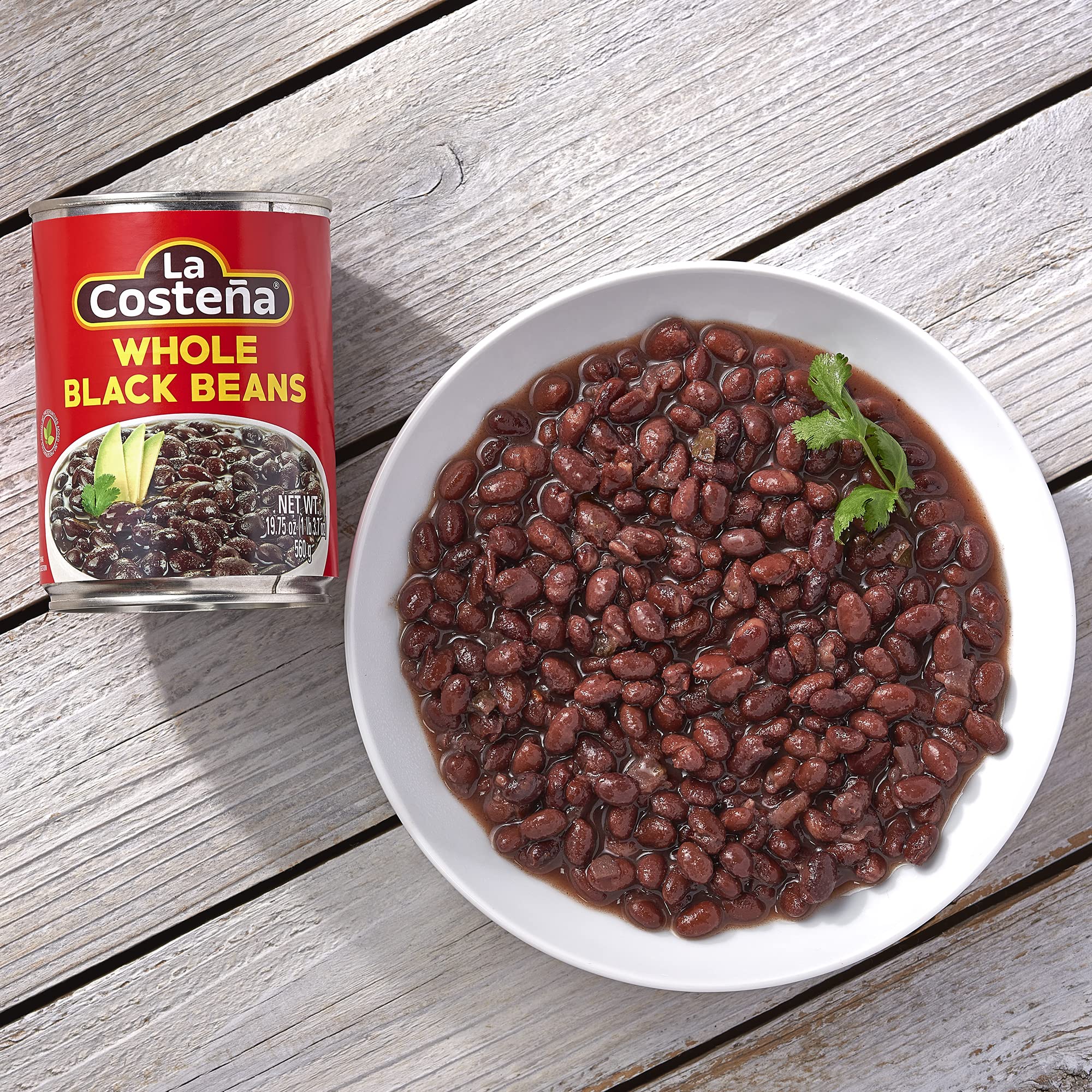 La Costeña Whole Black Beans - Ready-to-Eat Canned Black Beans for Mexican Food, Vegetarian Chili Ingredients, Frijoles Negros, Hummus, Dips, Burgers