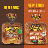 Nature's Own 100% Whole Wheat Hamburger Buns, Non-GMO Hamburger Buns, 28g Whole Grains per Bun, 8 Ct