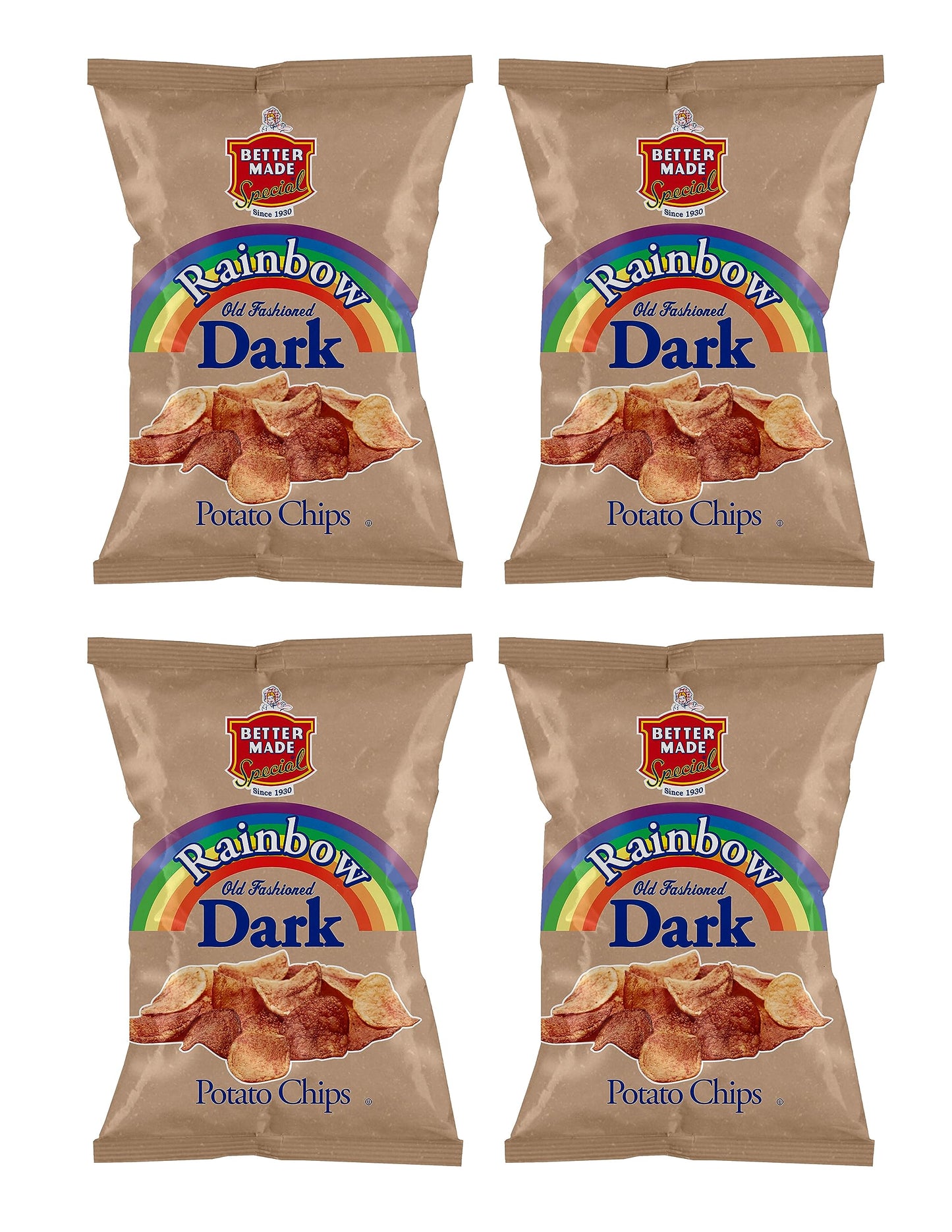Better Made Special Potato Chips - (4) x 7.5-10oz Bags - (Pack of 4) - Choose Your Flavor! (RAINBOW) - Crispy, Crunchy, Salty Snacks Made From Fresh