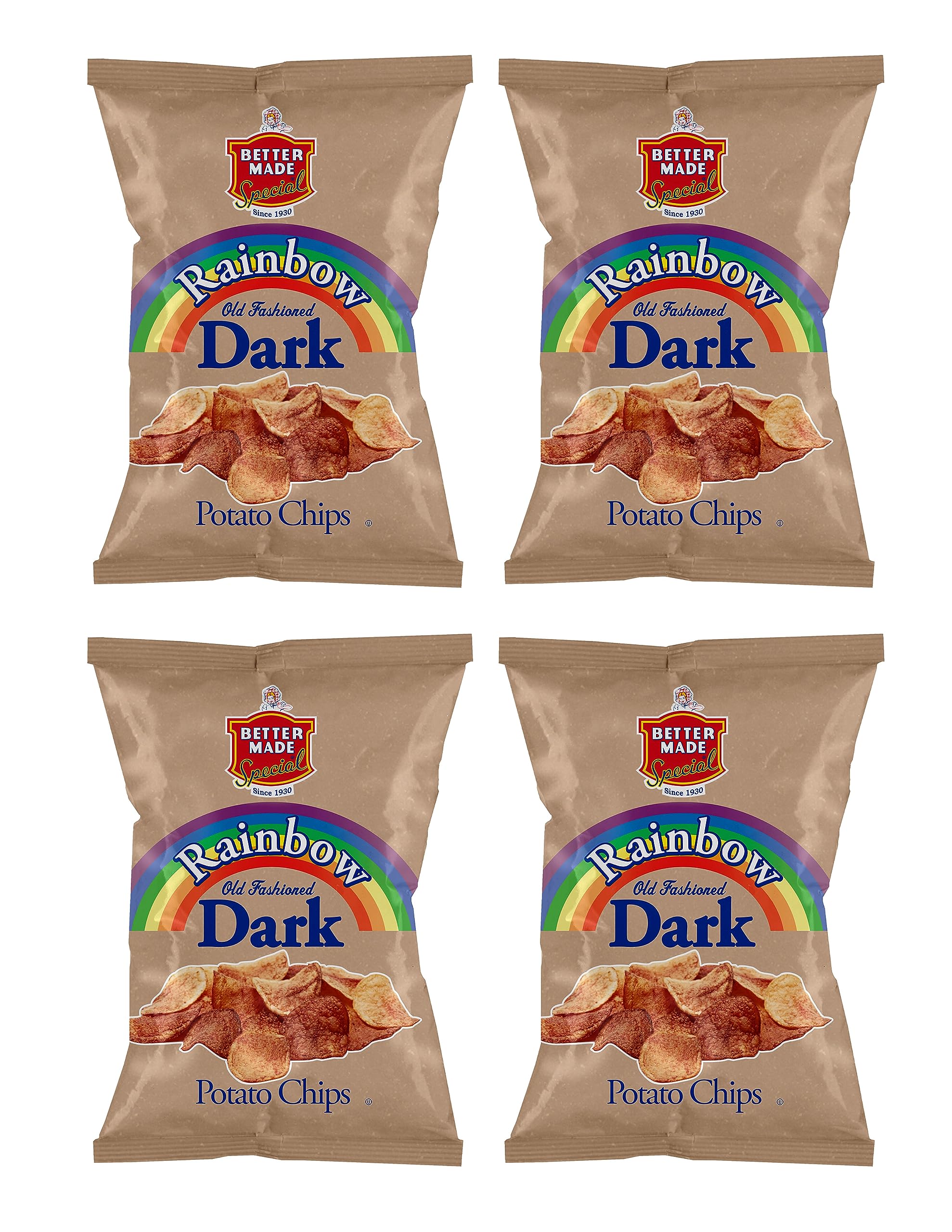 Better Made Special Potato Chips - (4) x 7.5-10oz Bags - (Pack of 4) - Choose Your Flavor! (RAINBOW) - Crispy, Crunchy, Salty Snacks Made From Fresh