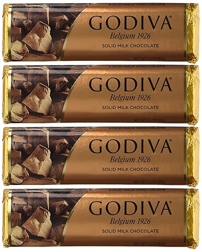 Godiva Chocolatier Solid Chocolate, 1.5 Ounce (Pack of 4) - Packaging May Vary