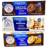 Voortman Sugar Free Cookies - Variety Pack - Chocolate Chip - Fudge Brownie Chocolate Chip - Iced Almonette - 3 Packs Total