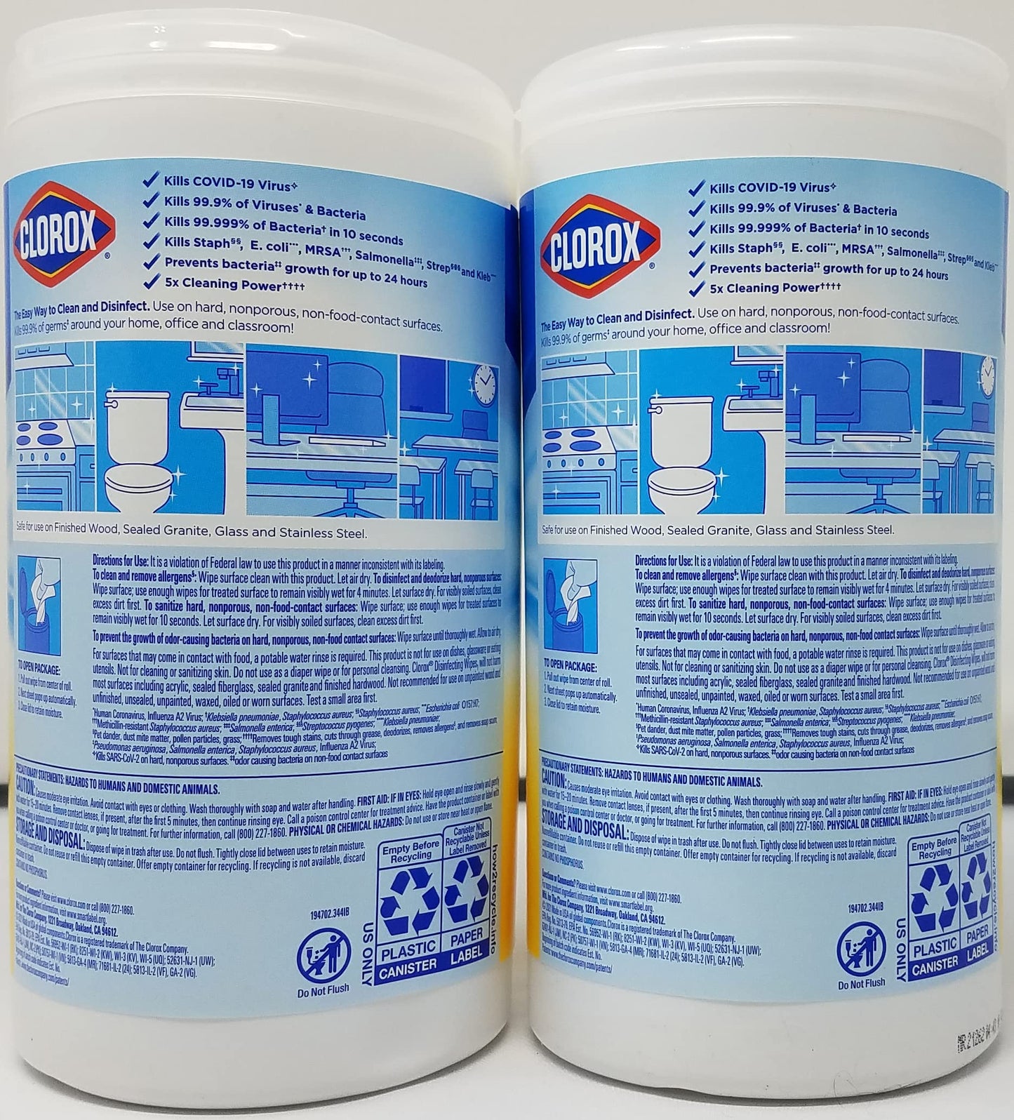 Clorox Disinfecting Wipes Crisp Lemon Scent 85ct Pack of 2 170 Count Total