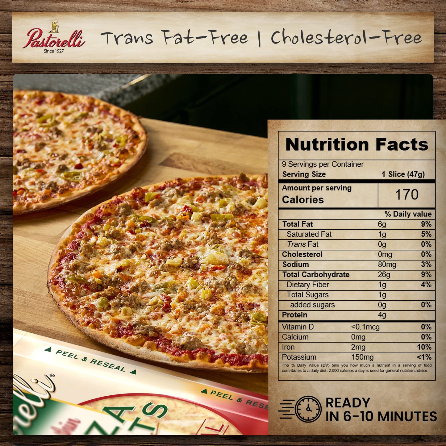 Pastorelli® Traditional Ultra Thin Pizza Crust, Crispy, Pre-made Pizza Base, Low Sodium, 12-inch, 3 Crusts, Pack of 10