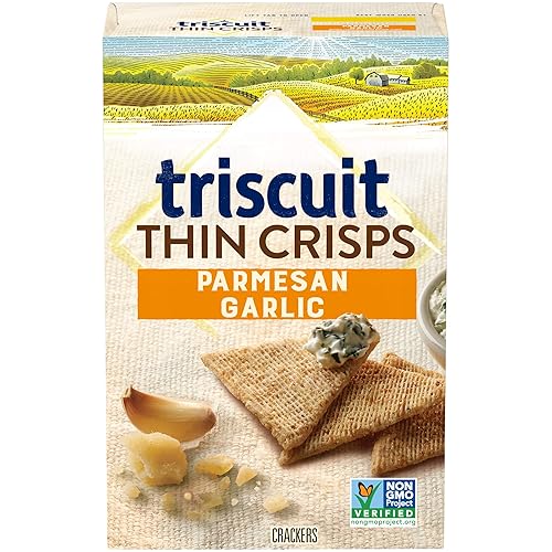 TRISCUIT Thin Crisps Crackers, Parmesan Garlic Flavor, 1 Box (7.1 oz..)