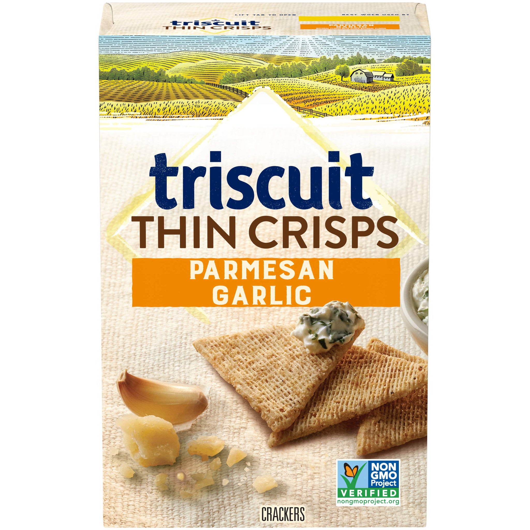 TRISCUIT Thin Crisps Crackers, Parmesan Garlic Flavor, 1 Box (7.1 oz..)
