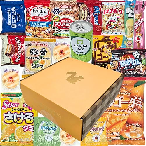 Premium Japanese & Korean Variety Pack - Assorted Sweets, Savory Chips, Ramen & Matcha Energy Drink- Gift for Birthdays, Students & Office