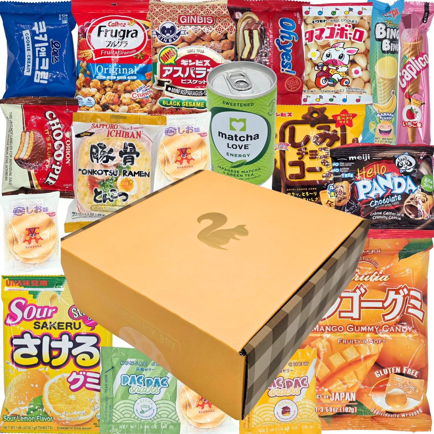 Premium Japanese & Korean Variety Pack - Assorted Sweets, Savory Chips, Ramen & Matcha Energy Drink- Gift for Birthdays, Students & Office