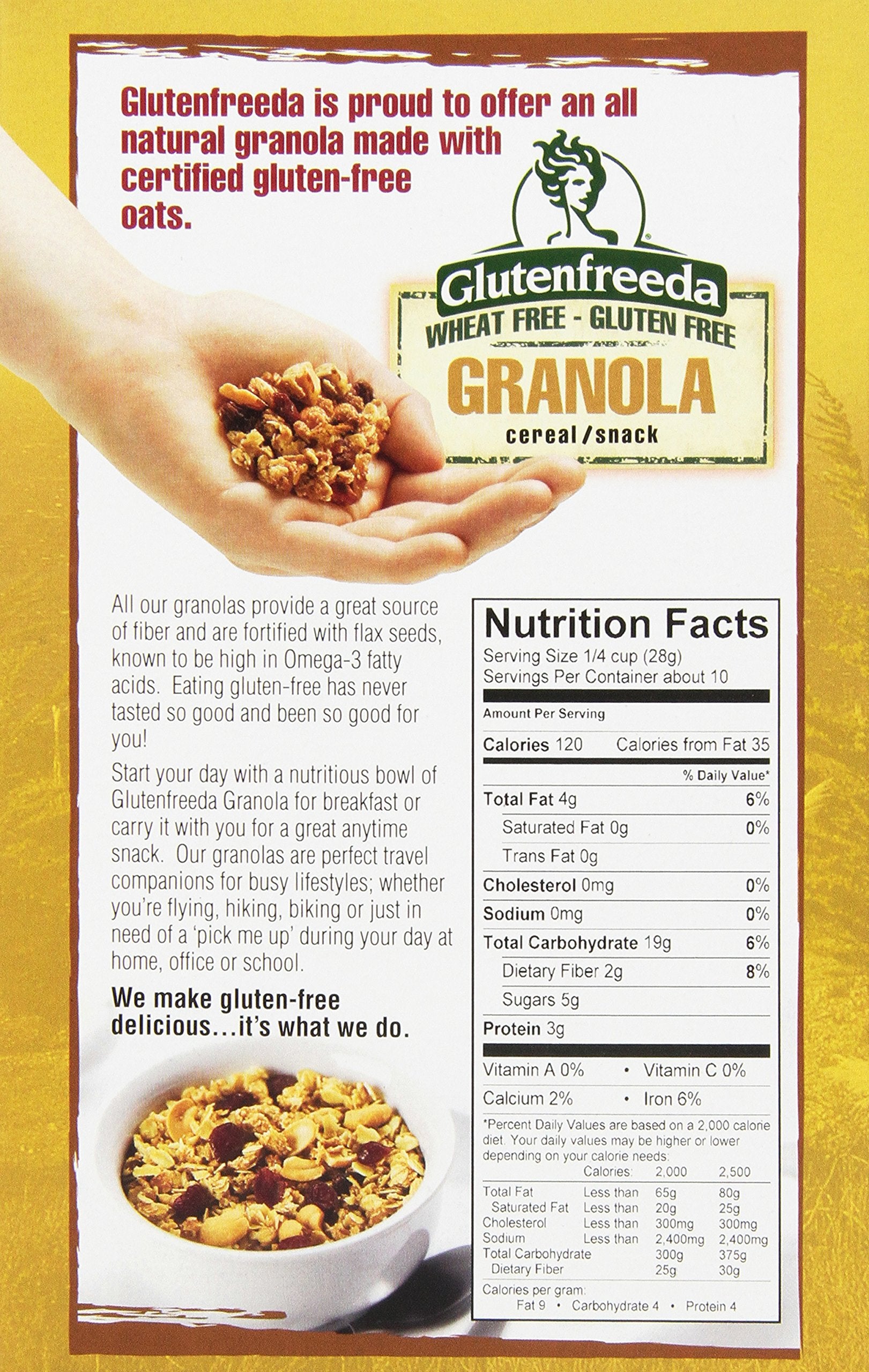 Glutenfreeda Gluten Free Granola Cereal, Raisin Almond Honey, 10.5-ounces, 8 Pack