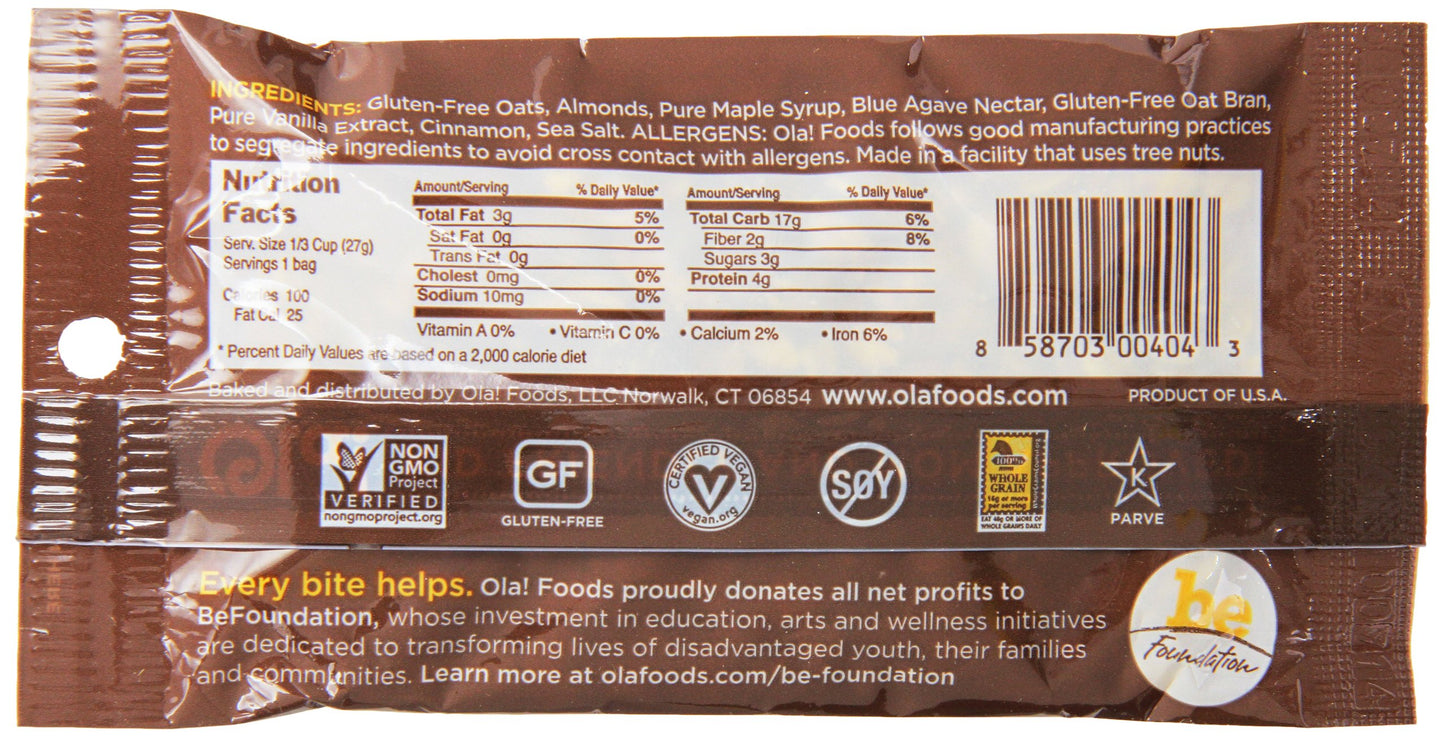 Ola Granola, Vanilla Almond, 1 Ounce (Pack of 9)