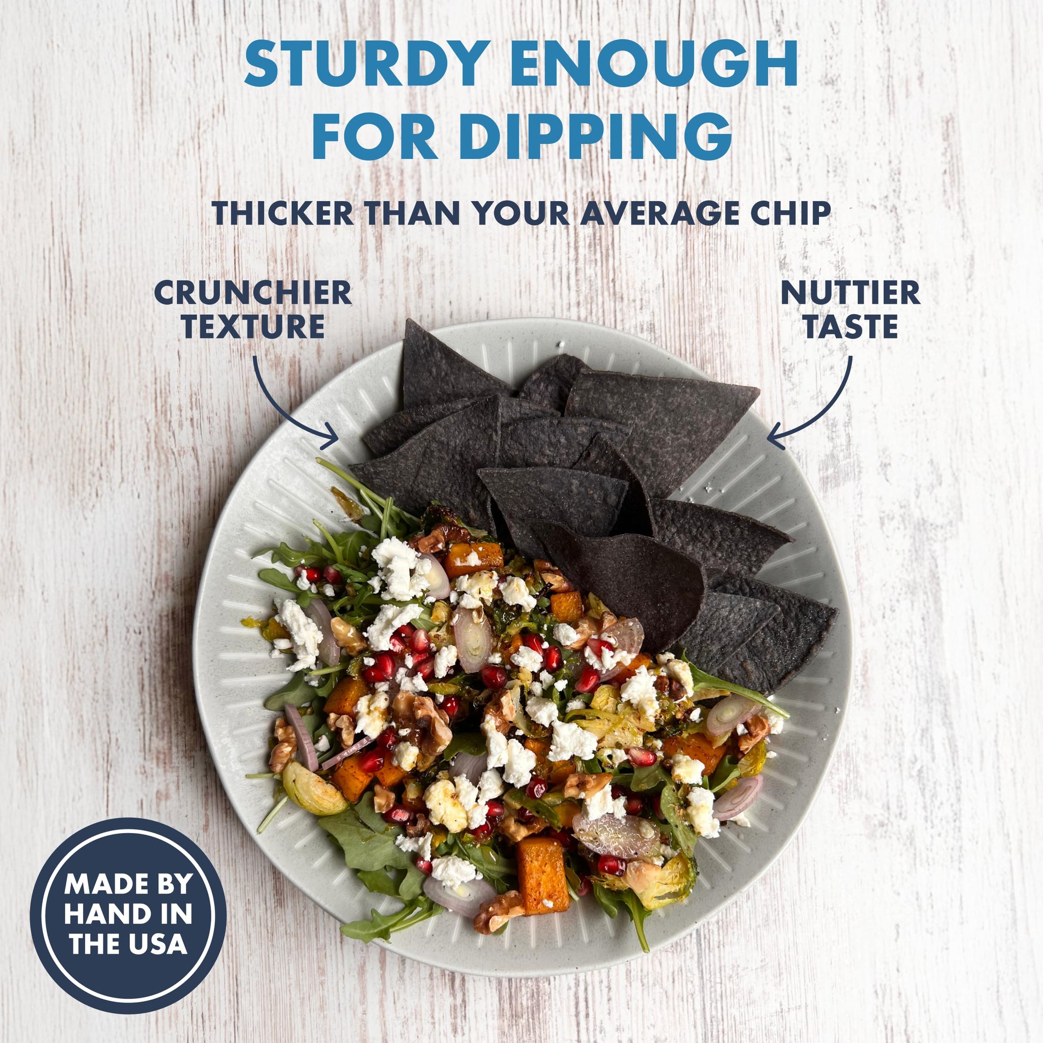 MASA Chips Blue Corn Tortilla Chips Cooked in Beef Tallow - Seed Oil Free Snack, 6pk×5 oz each- Handmade with Only Naturally Grown Blue Corn & Sea