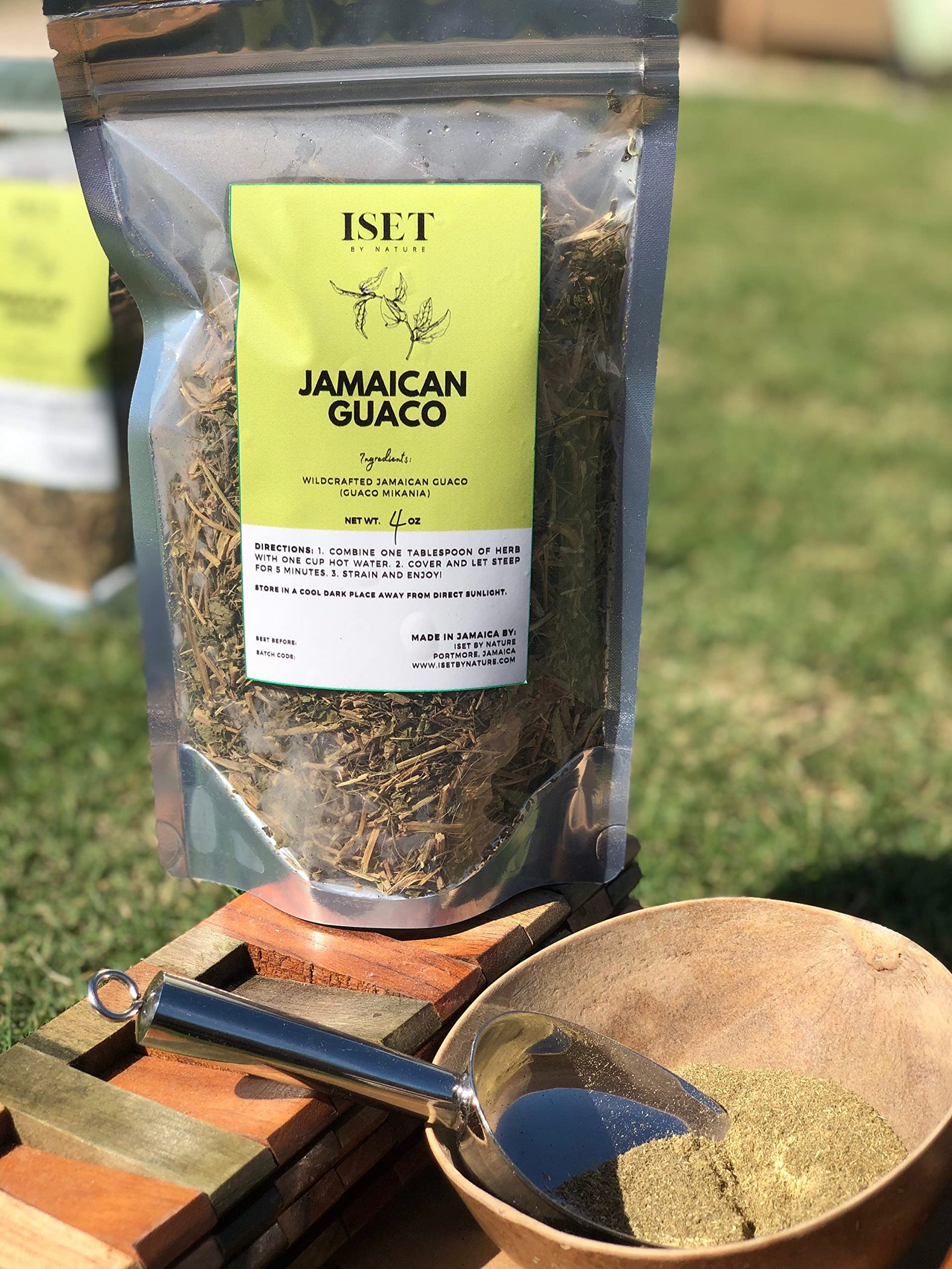 Jamaican Guaco Mikania Loose Leaf Herbal Tea, Wildcrafted, Dr Sebi Approved Alkaline,