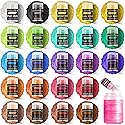 Aheroi Edible Glitter, 24 Colors Luster Dust Edible, Cocktail Glitter Luster Dust Sprinkles Drink Glitter Set, Shimmering Glitters Powder for Fondant