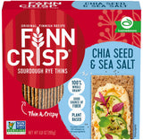 Finn Crisps Chia Seed Rye Crispbread, Thin Crispy Rye Authentic Finnish Sourdough Crispbread Crackers (6.8 oz Box)