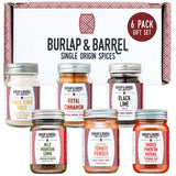 Burlap & Barrel 6-Pack Spice Gift Set - 6 Full-Size Jars of Favorite Spices for the Curious Cook - Includes Cinnamon, Garlic & More Seasonings - As