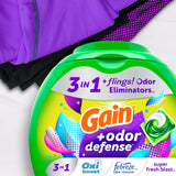 Gain Flings Laundry Detergent Pacs with Odor Defense, 112 Count, Super Fresh Blast Scent, HE 3in1 with Febreze and Oxi