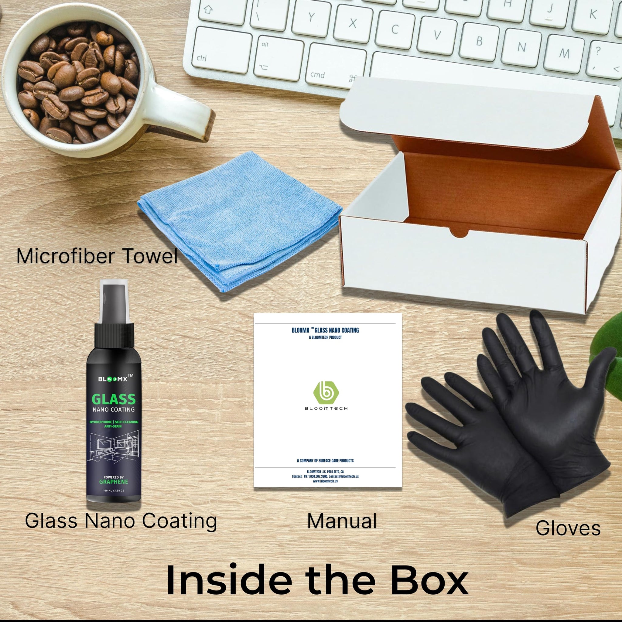 BLOOMX ????????????™ Glass Coating for Windshield, Windows, Bathroom Doors, Mirrors, Building Glasses & Screens | Anti Stain | Water Repellent | Glass
