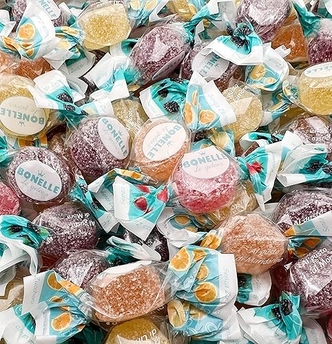 Bonelle Sugar Free Fruit Jelly Candy | 1 Pound Bag | Individually Wrapped Sugar Free Candy | Naturally Flavored Dye Free Candies | Assorted Flavors